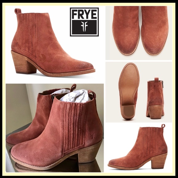 Frye Shoes - Frye Alton Suede Leather Chelsea Boots Rosewood
